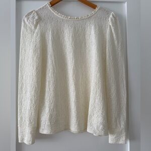 Loft Elegant Cream Lace Women's Top , XS